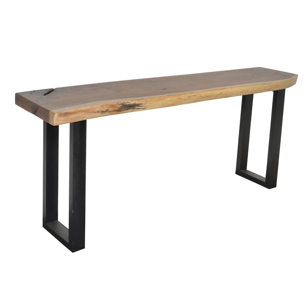 200 Suar Wood Console Table With Square Iron Legs