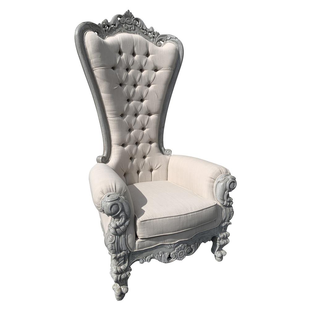 Mystique Gray Continental Linen Queen Chair