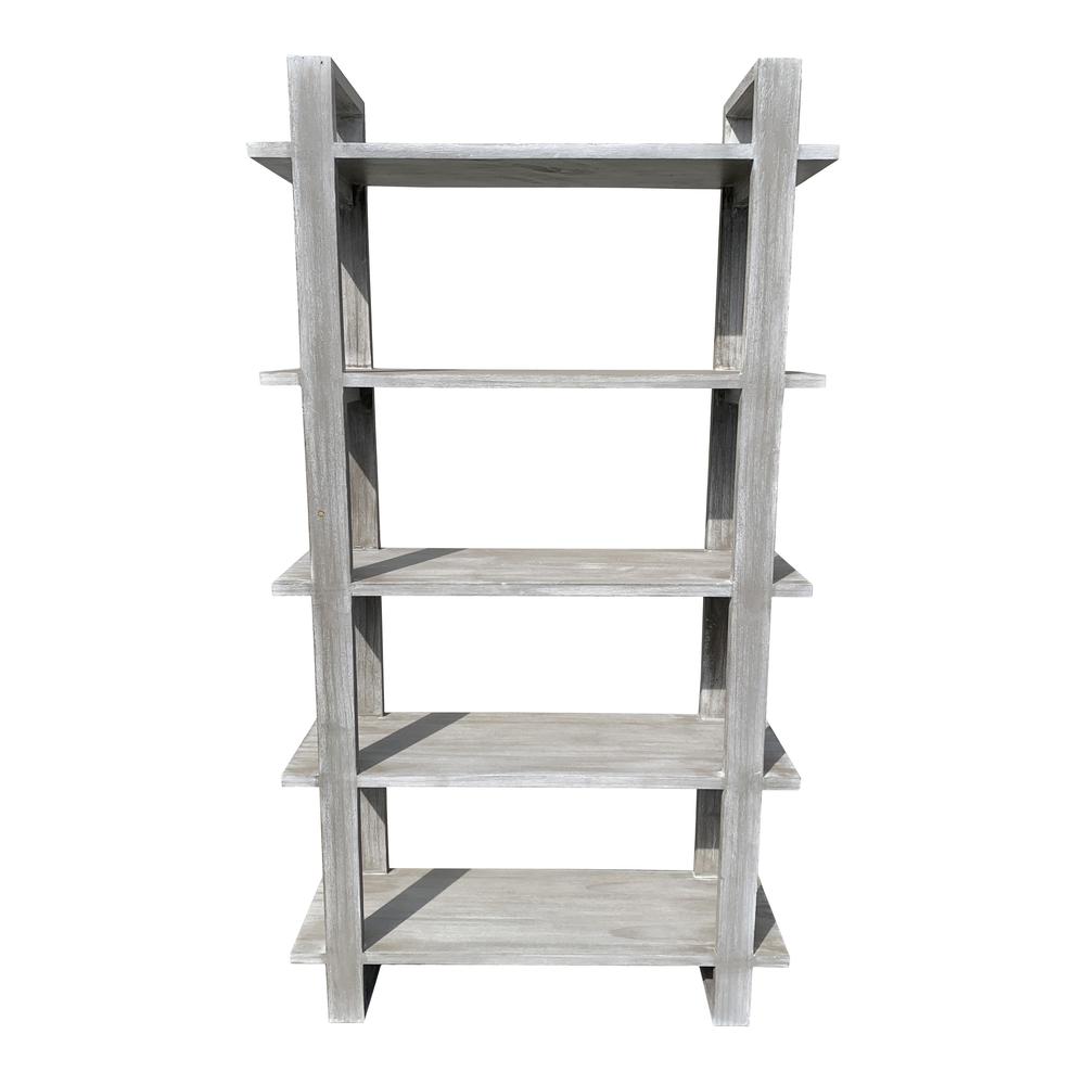 Mystique Gray Mid Century Rustic Bookshelves Etagere