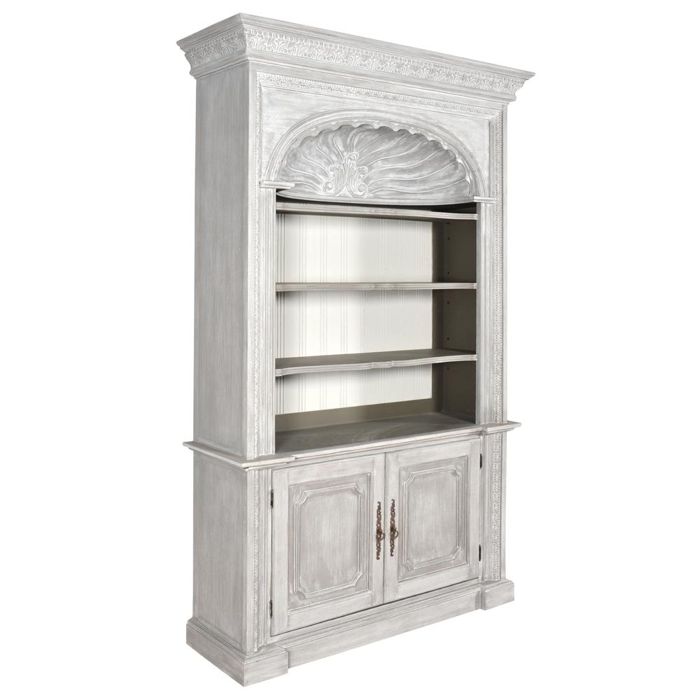 Mystique Gray Shell Library Bookcase