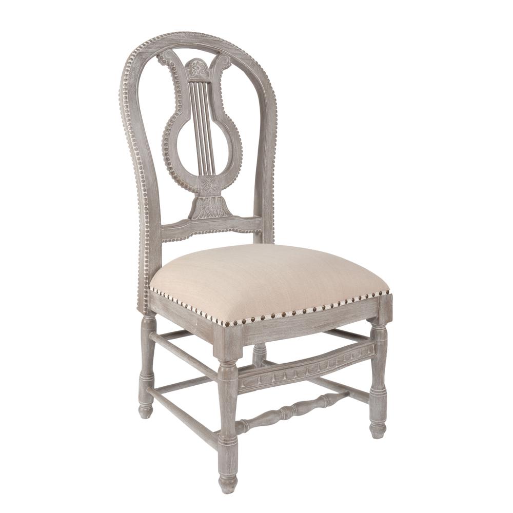 Mystique Gray Lyre Side Chair