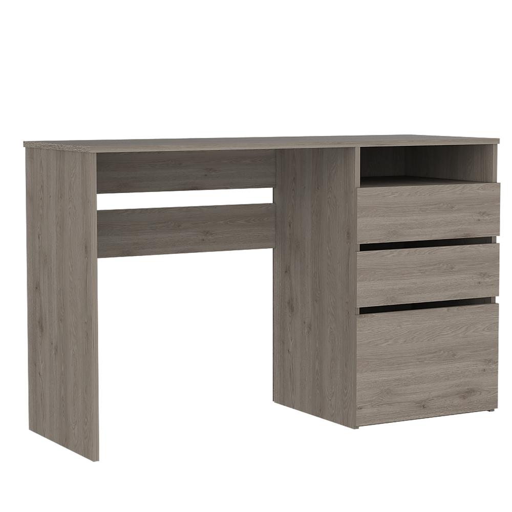 Kenai 3 Drawers Computer Desk Light Grey