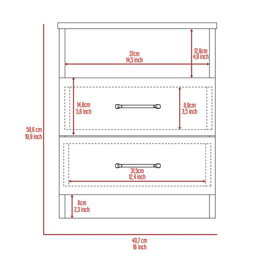 Salento Wall Cabinet - White/Smoky Oak