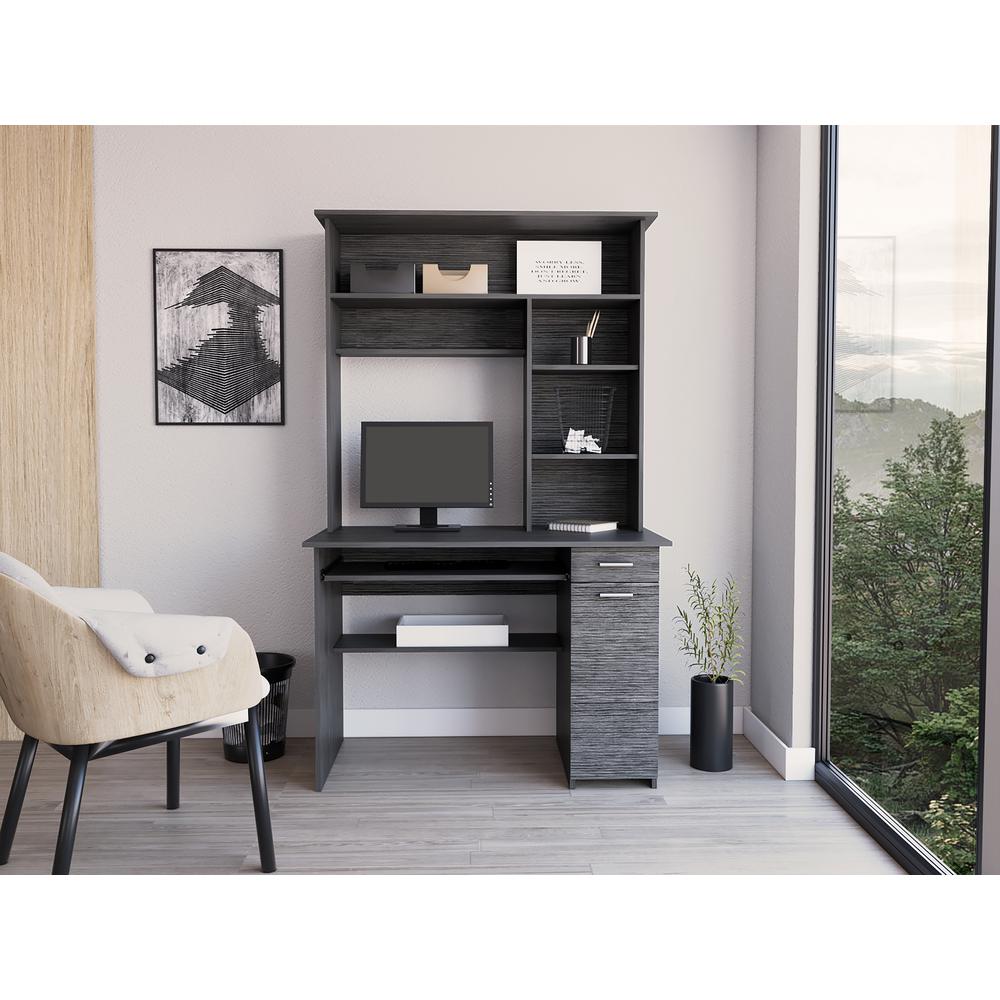 Xalo 180 Compu Hutch Desk In Grey Oak