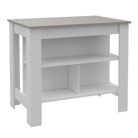 Antibacterial Delos Kitchen Island White-Light Grey