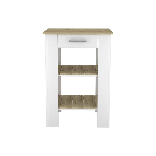 Delos 23 Kitchen Island White-Light Oak