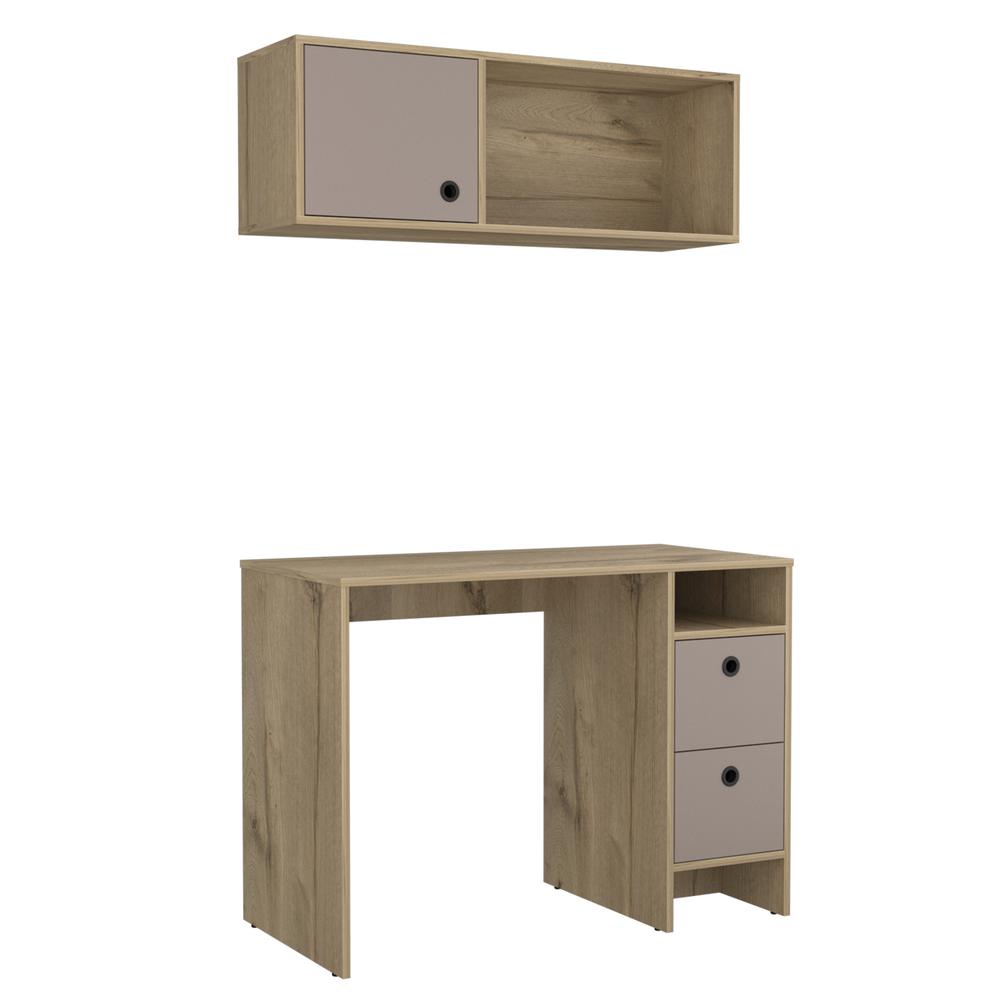 Aramis Office Set - Light Oak+Taupe