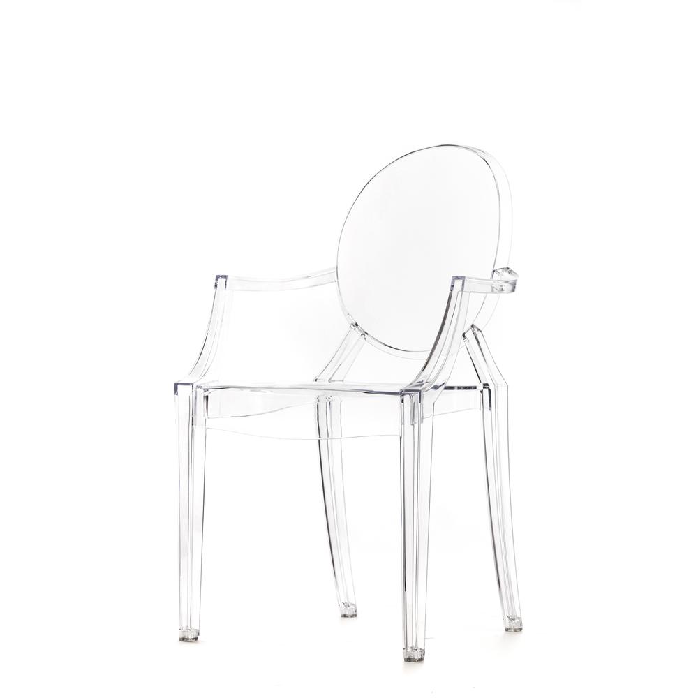 Commercial Seating Products Kage (Ghost) chair with Arms, KID chair-Clear