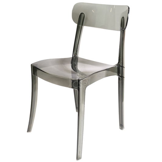 Set of 1 Commercial Seating Products Grace Chair in smoke grey made of  Polycarbonate