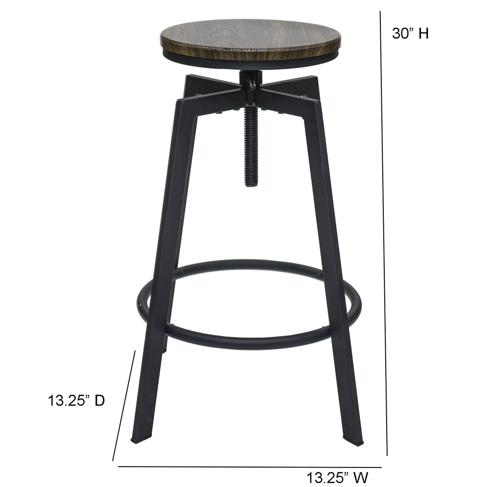 Commerical Seating Products Swivel Backless Bar Stool Chairs, Black