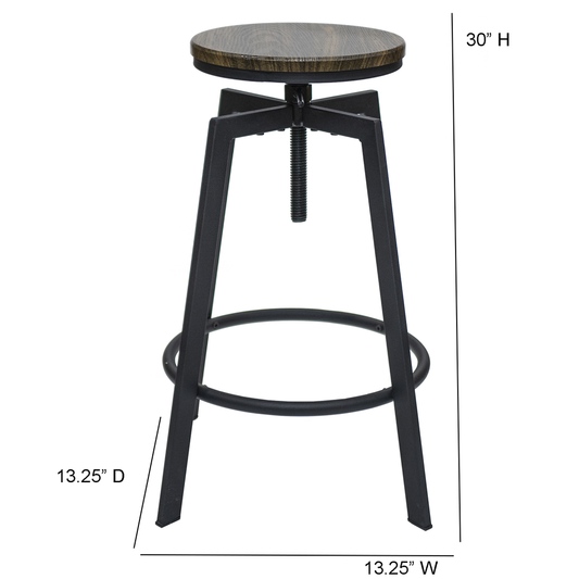 Commerical Seating Products Swivel Backless Bar Stool Chairs, Black