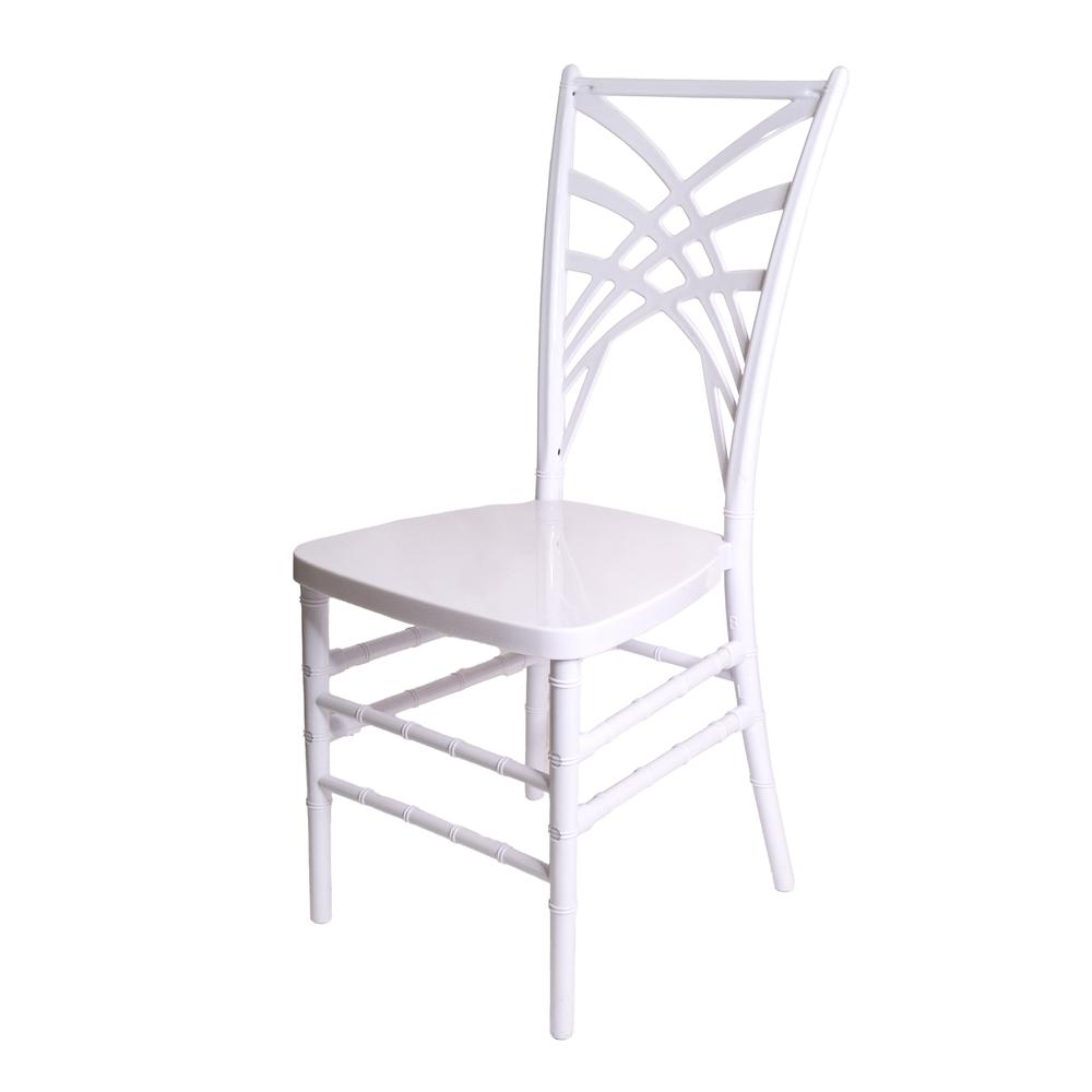 Set of 1 Commercial Seating Products Fanny Chair in White made of  Polycarbonate