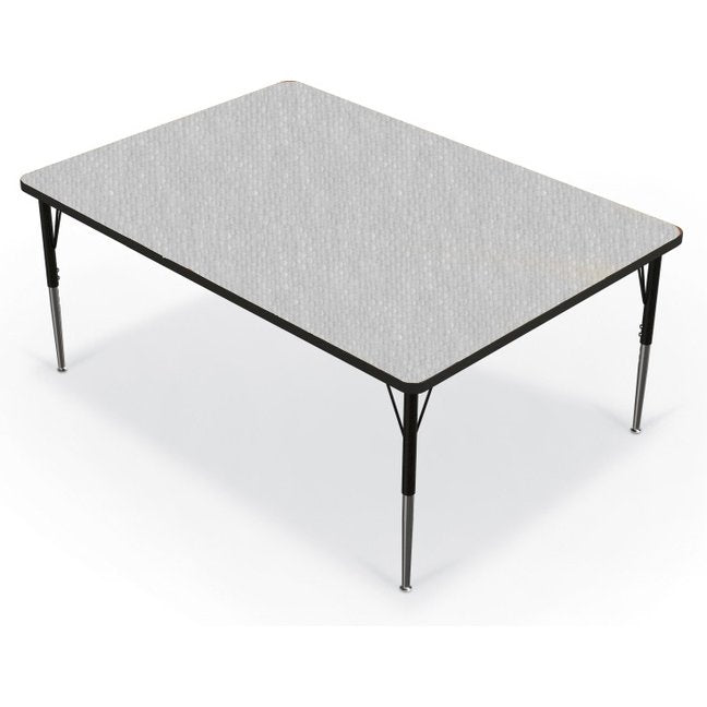 Activity Table - 48"X60" Rectangle - Gray Nebula Top Surface - Black Edgeband