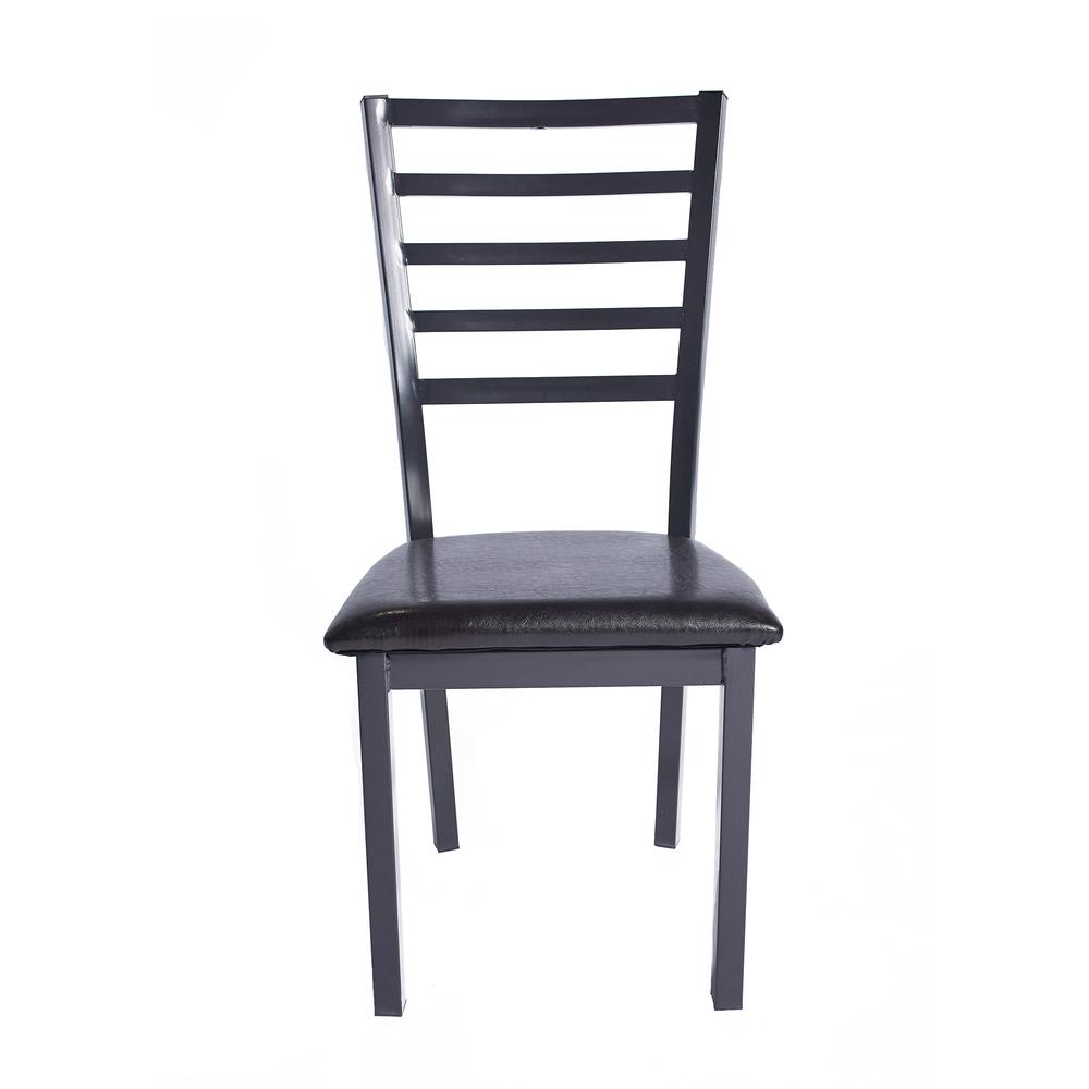 Better Home Products Milan Set of 4 Stackable Metal Dining Chairs in Black