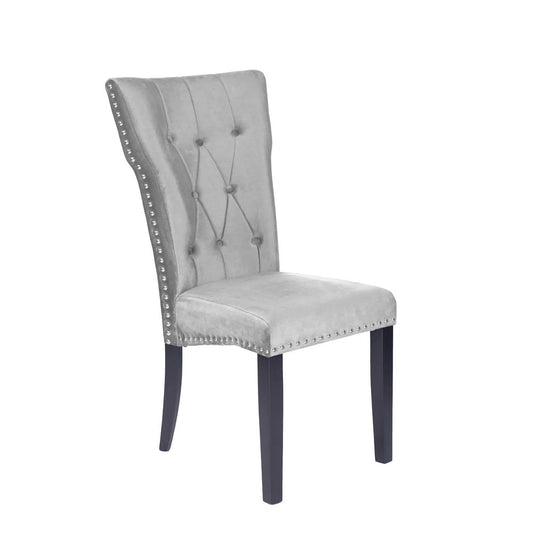 Better Home Products La Costa Velvet Tufted Dining Chair Set of 2 in Gray