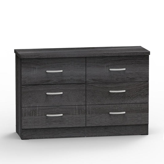 Better Home Products DD & PAM 6 Drawer Engineered Wood Bedroom Dresser Gray