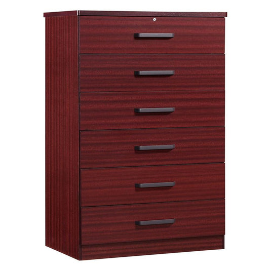 Better Home Products Liz Super Jumbo 6 Drawer Storage Chest Dresser in Mahogany