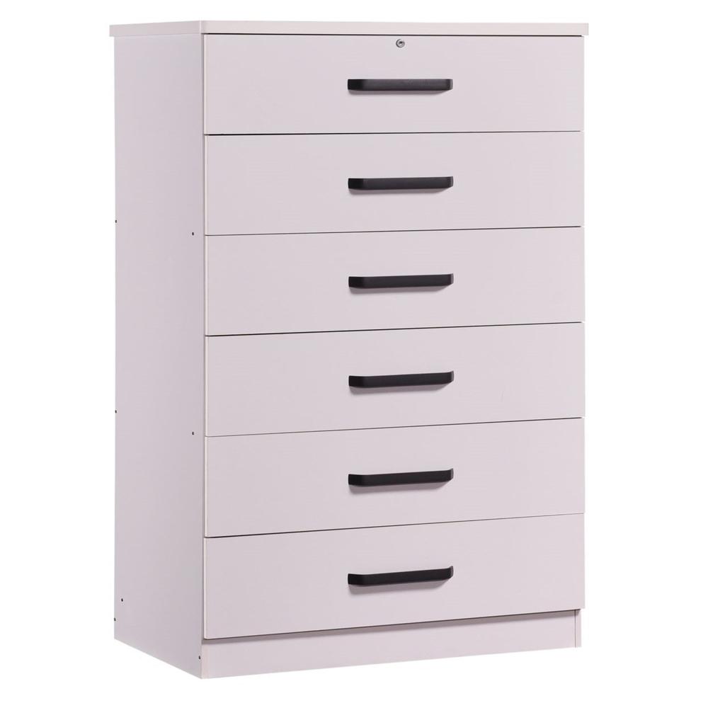 Better Home Products Liz Super Jumbo 6 Drawer Storage Chest Dresser in White