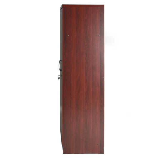 Better Home Products Harmony Wood Two Door Armoire Wardrobe Cabinet in Mahogany