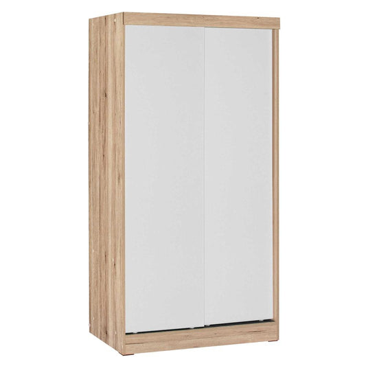 Better Home Products Modern Wood Double Sliding Door Wardrobe