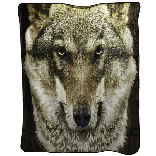 Medium Weight Queen Blanket  Wolf Face