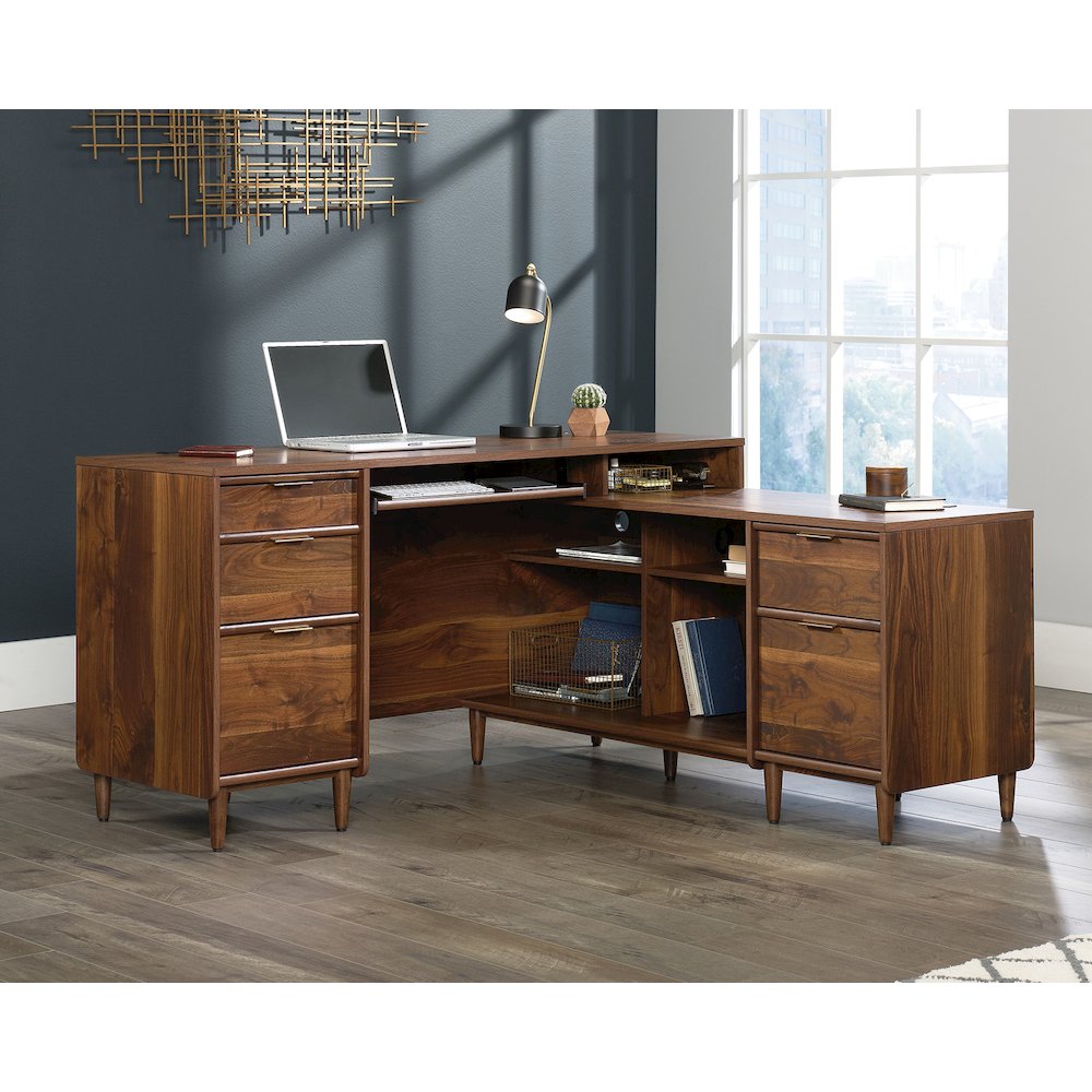 Clifford Place L-Shaped Desk Walnut A2