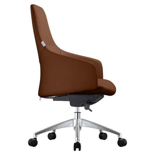 LeisureMod Celeste Series Office Chair in Dark Brown Leather