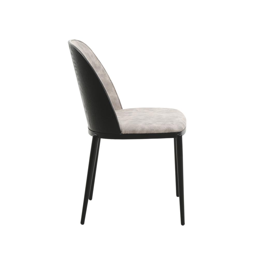 Dining Side Chair with Fabric Seat and Powder-Coated Steel Frame