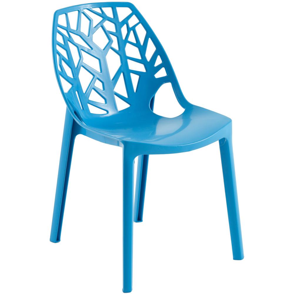 LeisureMod Modern Cornelia Dining Chair, Solid Blue