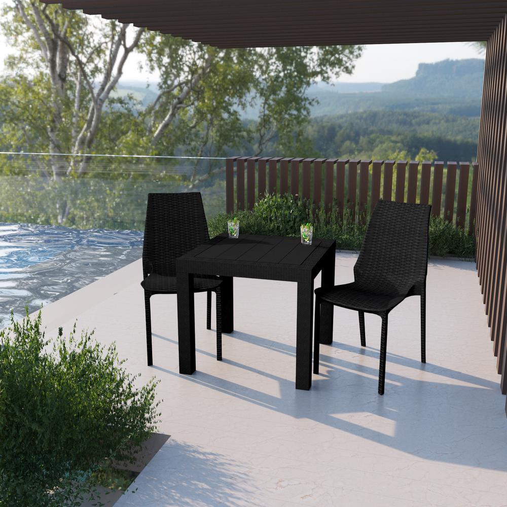 LeisureMod Kent Outdoor Dining Chair, Set of 2 KC19BL2