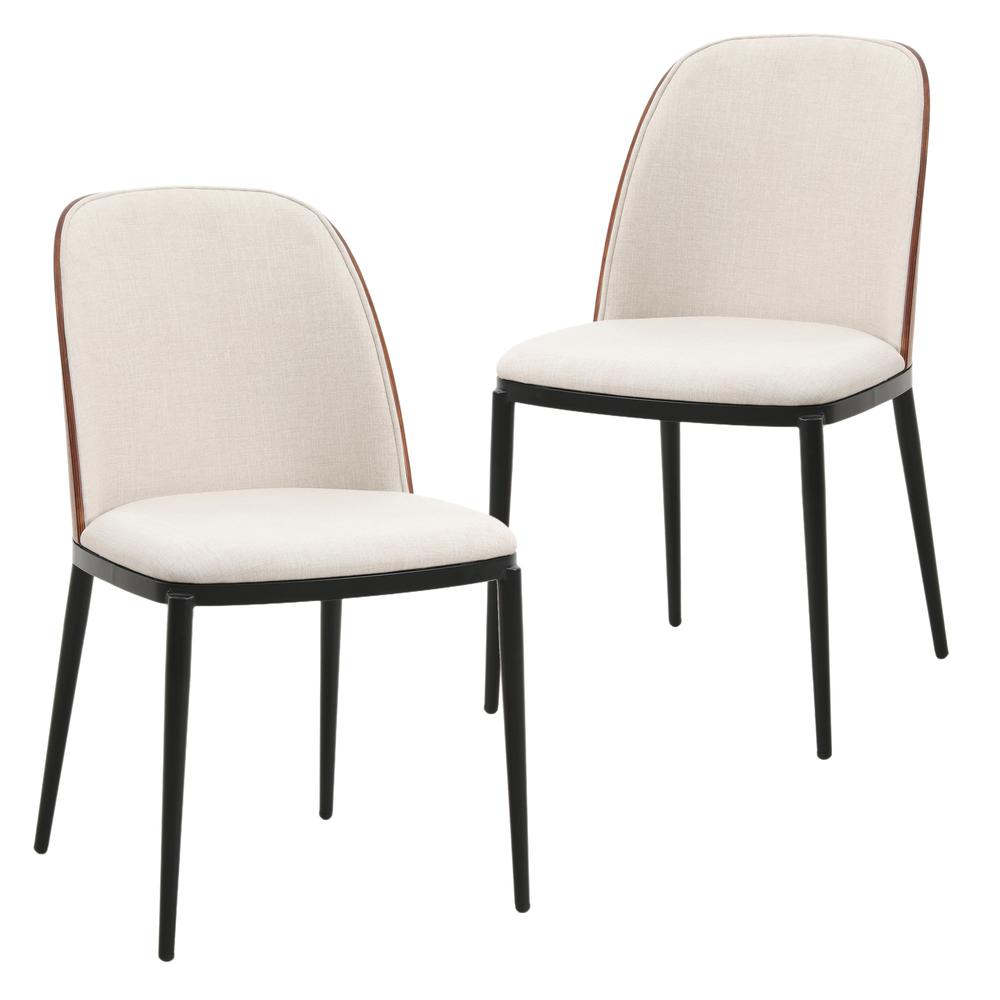 Mid-Century Modern Dining Side Chair with Velvet Seat and Steel Frame Set of 2