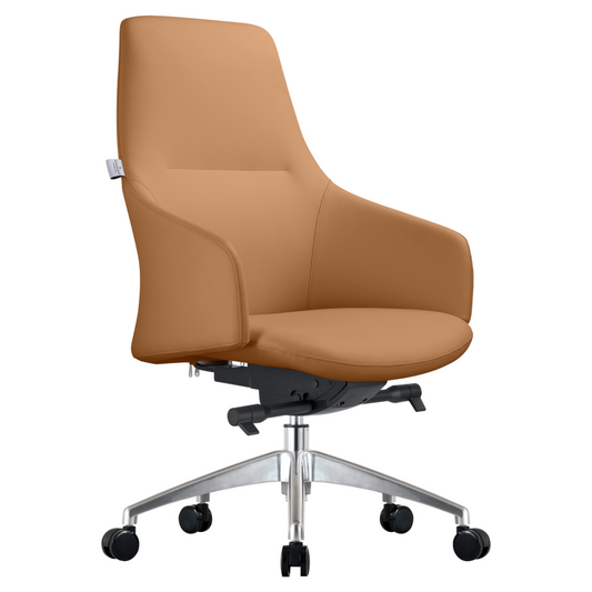 LeisureMod Celeste Series Office Chair in Acorn Brown Leather