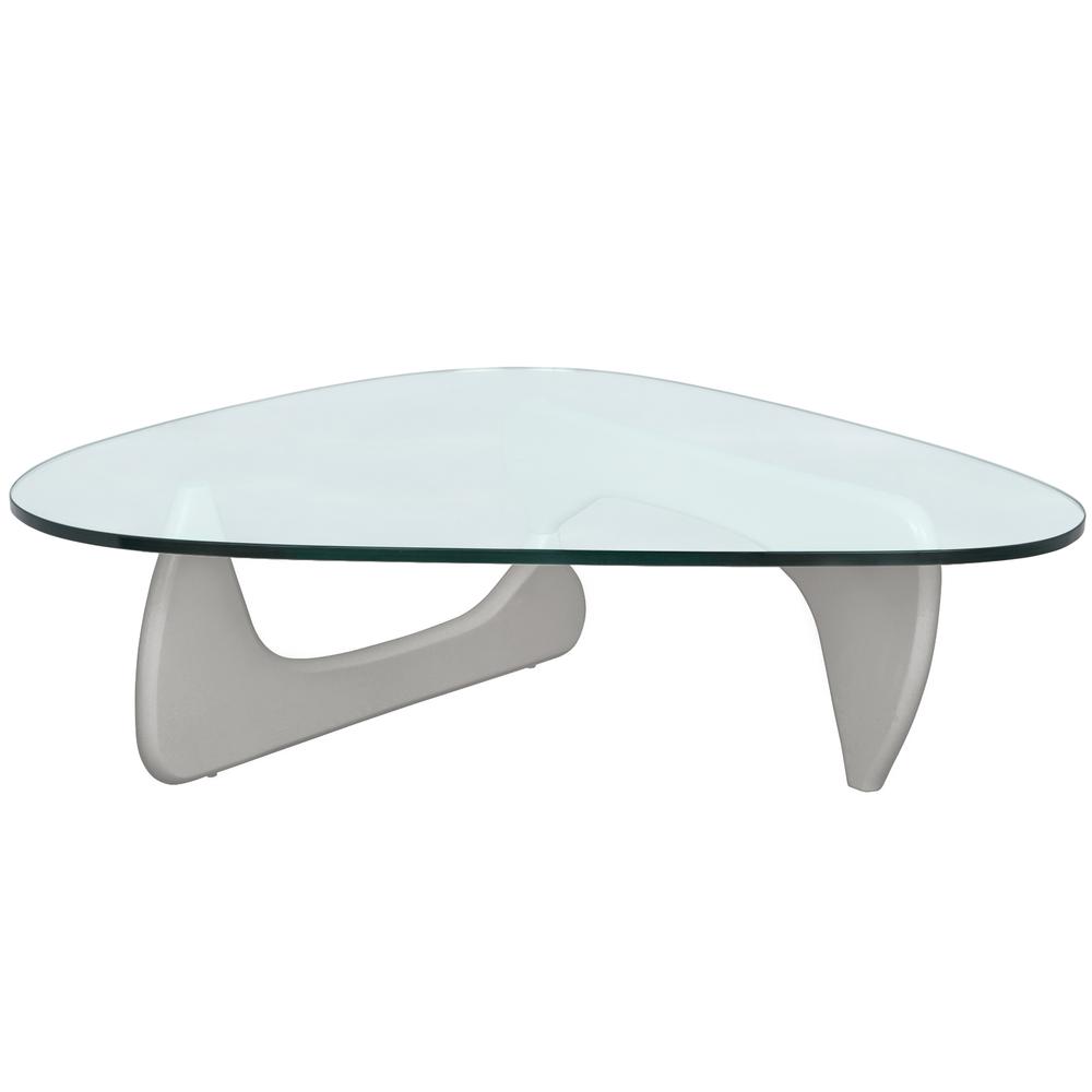 LeisureMod Imperial Triangle Coffee Table, Grey