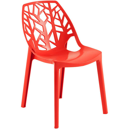 LeisureMod Modern Cornelia Dining Chair, Solid Red