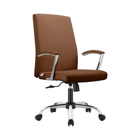 LeisureMod Evander Series Office Chair in Dark Brown Leather