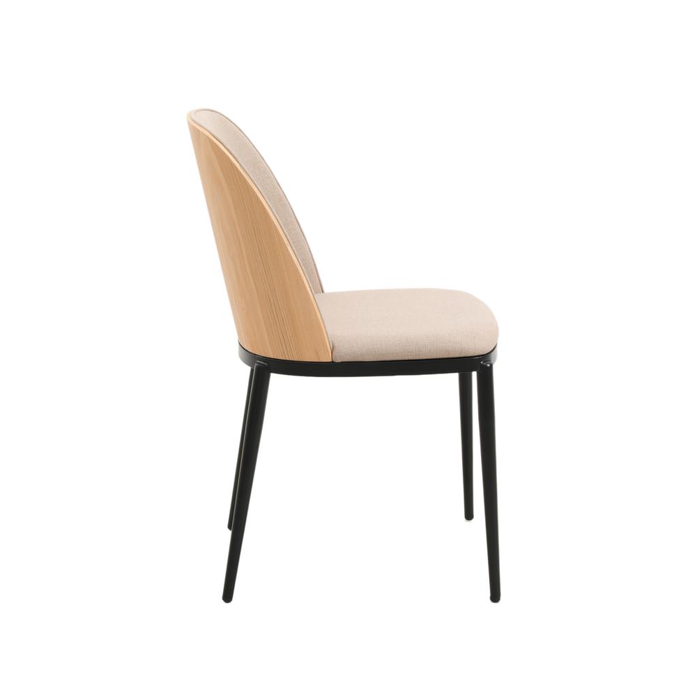 Dining Side Chair with Velvet Seat and Powder-Coated Steel Frame