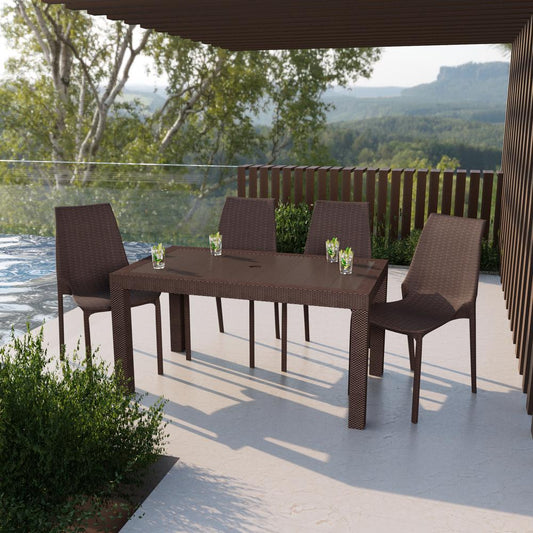 LeisureMod Kent Outdoor Dining Chair, Set of 4 KC19BR4