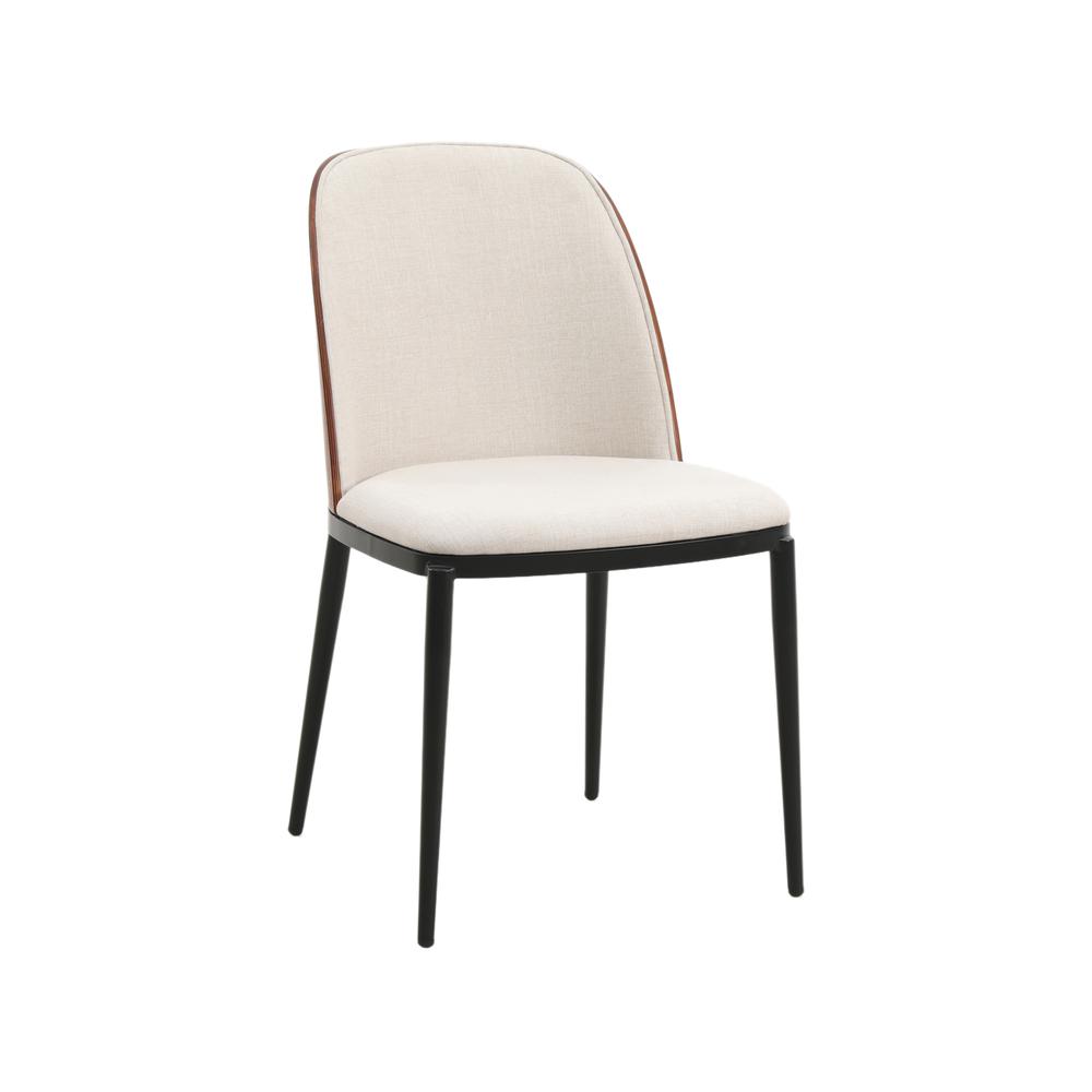 Fabric Dining Side Chair with Powder-Coated Steel Frame