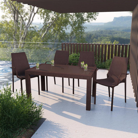 LeisureMod Kent Outdoor Dining Arm Chair, set of 4 KCA21BR4