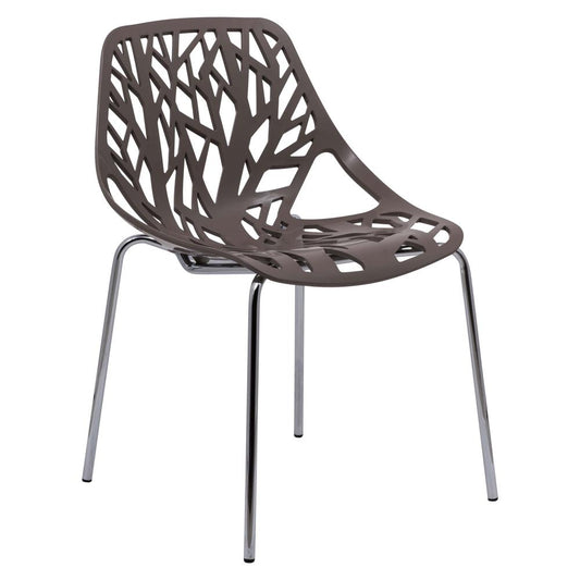 LeisureMod Modern Asbury Dining Chair w/ Chromed Legs AC16TP