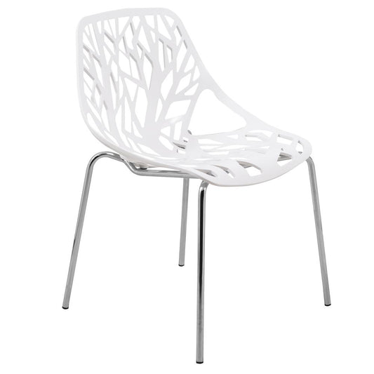 LeisureMod Modern Asbury Dining Chair w/ Chromed Legs AC16W