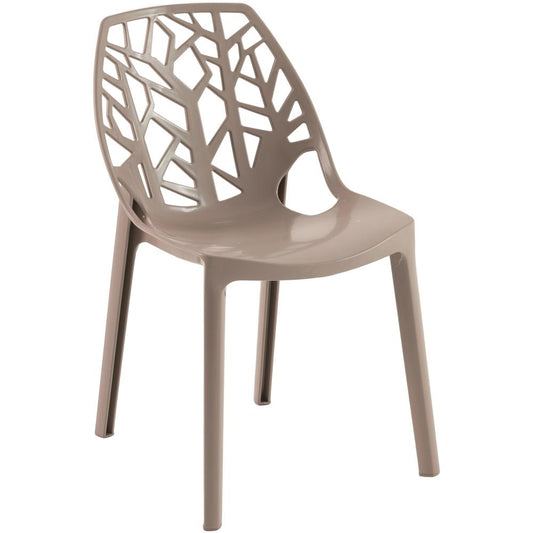 LeisureMod Modern Cornelia Dining Chair, Solid Taupe