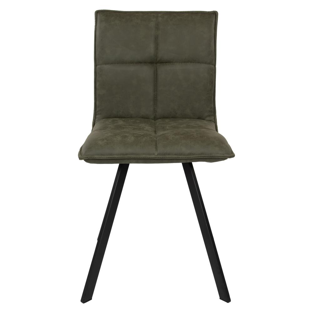 LeisureMod Wesley Modern Leather Dining Chair With Metal Legs Set of 2 WC18G2