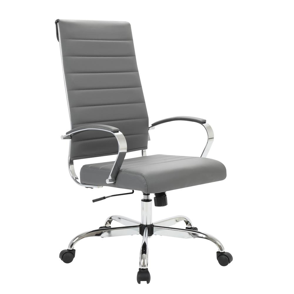 LeisureMod Benmar High-Back Leather Office Chair BOT19GRL