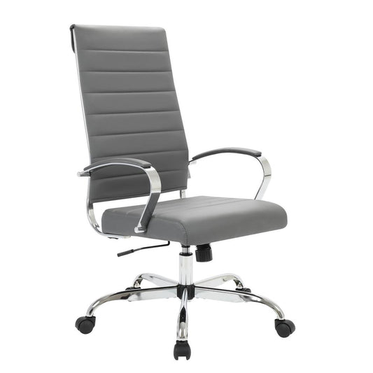 LeisureMod Benmar High-Back Leather Office Chair BOT19GRL