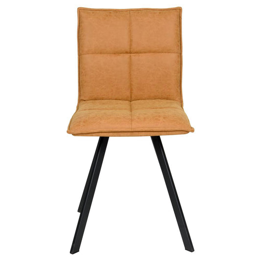 LeisureMod Wesley Modern Leather Dining Chair With Metal Legs WC18BR