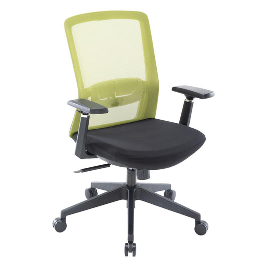 LeisureMod Ingram Modern  Office Task Chair with adjustable armrests, Green