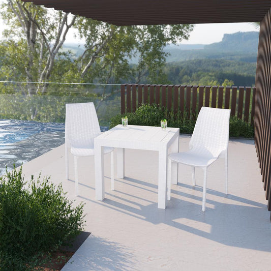 LeisureMod Kent Outdoor Dining Chair, Set of 2 KC19W2