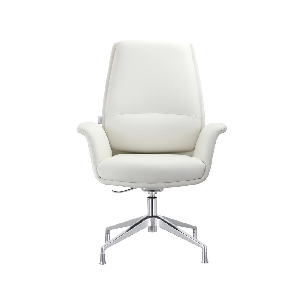 Office Chair in Faux Leather and Aluminum Frame with Adjustable Height