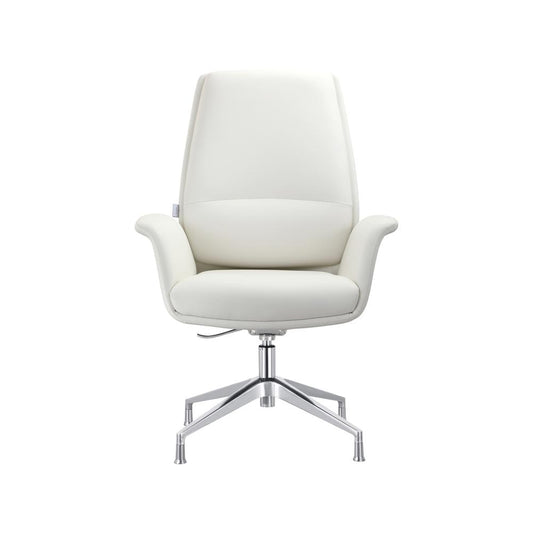 Office Chair in Faux Leather and Aluminum Frame with Adjustable Height